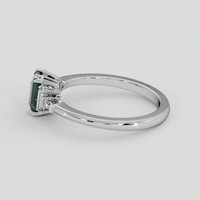 1.11 Ct. Bluish Green Sapphire Ring, Silver 4