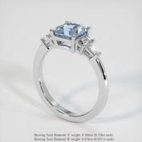 1.58 Ct. Blue Sapphire Ring, 10K White Gold 2