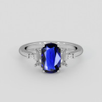 1.85 Ct. Blue Sapphire Ring, 10K White Gold 1