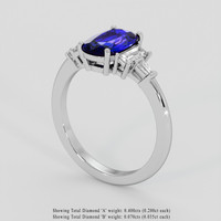 1.85 Ct. Blue Sapphire Ring, 10K White Gold 2