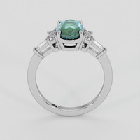 2.51 Ct. Bluish Green Sapphire Ring, 10K White Gold 3