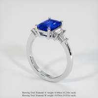 2.24 Ct. Blue Sapphire Ring, 14K White Gold 2