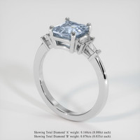 1.75 Ct. Sapphire Ring, 14K White Gold 2