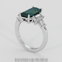 3.24 Ct. Green Sapphire Ring, 14K White Gold 2