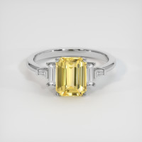 3.00 Ct. Yellow Sapphire Ring, 14K White Gold 1