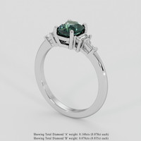 1.41 Ct. Green Sapphire Ring, 14K White Gold 2