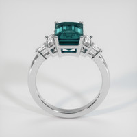 3.51 Ct. Greenish Blue Sapphire Ring, 14K White Gold 3