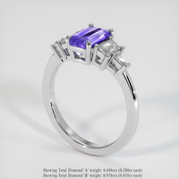 1.40 Ct. Bi Color Sapphire Ring, 14K White Gold 2