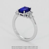 2.58 Ct. Blue Sapphire Ring, 14K White Gold 2