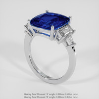 5.56 Ct. Blue Sapphire Ring, 14K White Gold 2