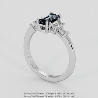 0.89 Ct. Bi Color / Parti Sapphire Ring, 14K White Gold 2