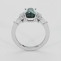 4.17 Ct. Bluish Green Sapphire Ring, 14K White Gold 3