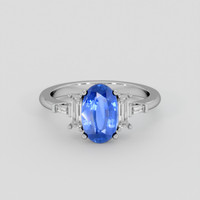2.44 Ct. Blue Sapphire Ring, 14K White Gold 1