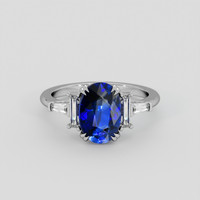 2.54 Ct. Blue Sapphire Ring, 14K White Gold 1