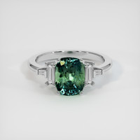 3.08 Ct. Sapphire Ring, 14K White Gold 1