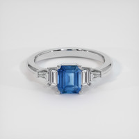 1.24 Ct. Blue Sapphire Ring, 18K White Gold 1