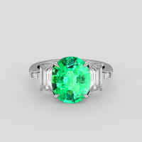 2.14 Ct. Emerald Ring, 18K White Gold 1