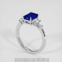 2.21 Ct. Blue Sapphire Ring, 18K White Gold 2