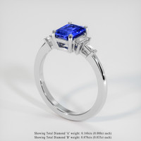 1.21 Ct. Blue Sapphire Ring, 18K White Gold 2