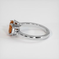 2.03 Ct. Orange Sapphire Ring, 18K White Gold 4