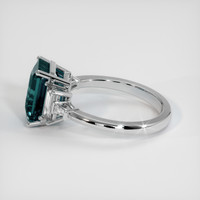 3.51 Ct. Greenish Blue Sapphire Ring, 18K White Gold 4