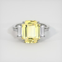 6.06 Ct. Yellow Sapphire Ring, 18K White Gold 1