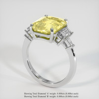 6.06 Ct. Yellow Sapphire Ring, 18K White Gold 2