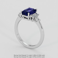 2.58 Ct. Blue Sapphire Ring, 18K White Gold 2