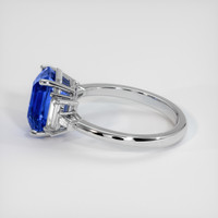 3.81 Ct. Blue Sapphire Ring, 18K White Gold 4