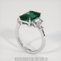 5.05 Ct. Bluish Green Sapphire Ring, 18K White Gold 2