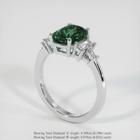 3.08 Ct. Sapphire Ring, 18K White Gold 2