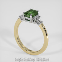 1.88 Ct. Green Sapphire Ring, 14K White & Yellow 2