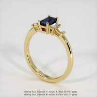0.60 Ct. Blue Sapphire Ring, 10K Yellow Gold 2