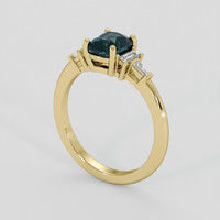 1.41 Ct. Bluish Green Sapphire Ring, 10K Yellow Gold 2