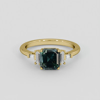 1.95 Ct. Bluish Green Sapphire Ring, 10K Yellow Gold 1