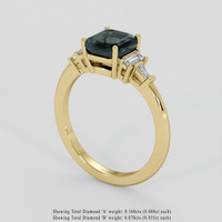 1.95 Ct. Bluish Green Sapphire Ring, 10K Yellow Gold 2