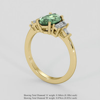 1.58 Ct. Green Sapphire Ring, 10K Yellow Gold 2