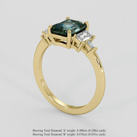 2.06 Ct. Bi Color / Parti Sapphire Ring, 10K Yellow Gold 2