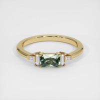 0.89 Ct. Green Sapphire Ring, 10K Yellow Gold 1