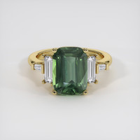 3.03 Ct. Green Sapphire Ring, 14K Yellow Gold 1