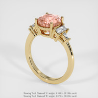 3.59 Ct. Padparadscha Sapphire Ring, 14K Yellow Gold 2