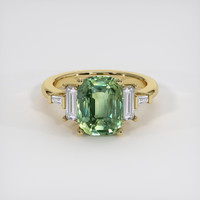 3.02 Ct. Green Sapphire Ring, 14K Yellow Gold 1