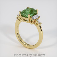 3.02 Ct. Green Sapphire Ring, 14K Yellow Gold 2
