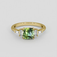 1.56 Ct. Yellowish Green Sapphire Ring, 14K Yellow Gold 1
