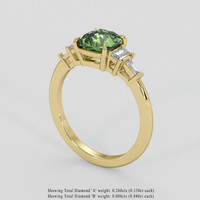 1.56 Ct. Yellowish Green Sapphire Ring, 14K Yellow Gold 2