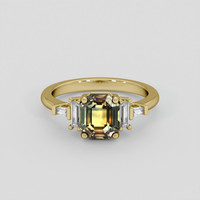 1.79 Ct. Bi Color Sapphire Ring, 14K Yellow Gold 1