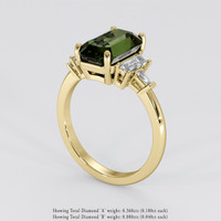 4.07 Ct. Green Sapphire Ring, 14K Yellow Gold 2