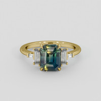 2.56 Ct. Bi Color / Parti Sapphire Ring, 14K Yellow Gold 1