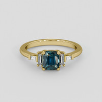 1.41 Ct. Bluish Green Sapphire Ring, 14K Yellow Gold 1