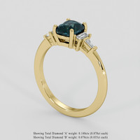 1.41 Ct. Bluish Green Sapphire Ring, 14K Yellow Gold 2